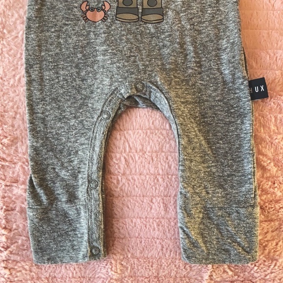 Huxbaby, 0-3 Long Romper, Deep Diving Bear, Ocean - Picture 5 of 8